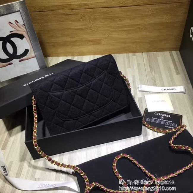 香奈兒CHANEL 2018最新款WOC 布與皮徽章包經典時尚款 正品開模休閒百搭19550 DSC1461